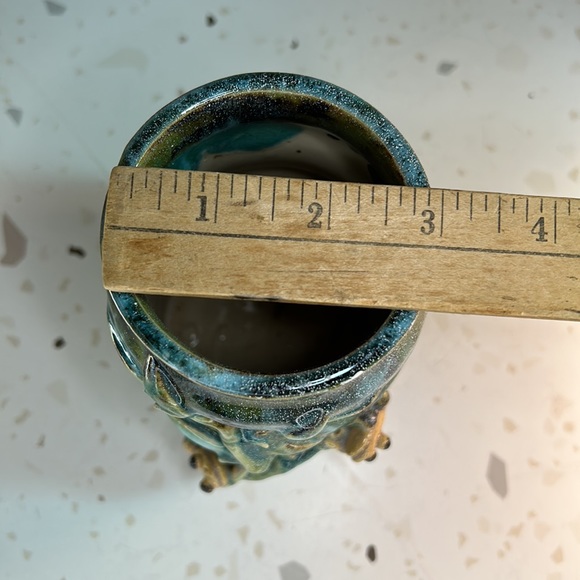 Beautiful Naturecore Froggy Frogs Ceramic Pottery Glazed Vase/Holder - Picture 11 of 12